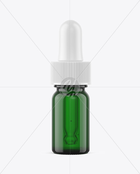 5ml Green Glass Dropper Bottle Mockup