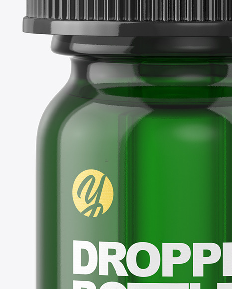 5ml Green Glass Dropper Bottle Mockup