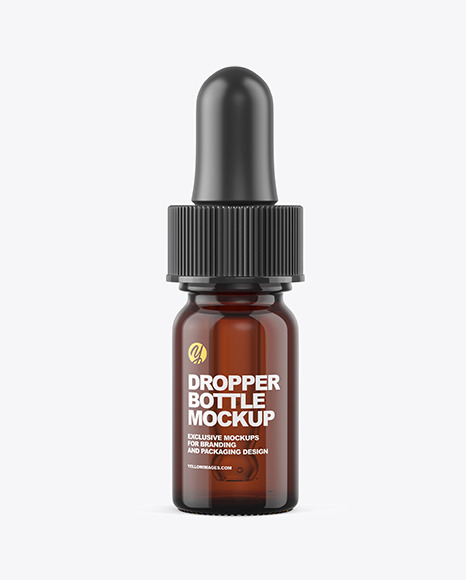 5ml Amber Glass Dropper Bottle Mockup