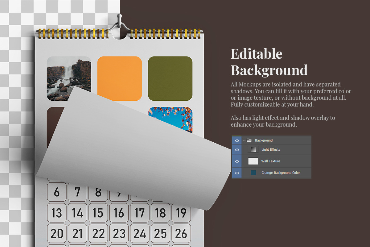 Wall Wire Calendar Vertical 11 x 17 Inches PSD Mockup Bundle Wall Wire Calendar Vertical 11 x 17 Inches PSD Mockup Bundle