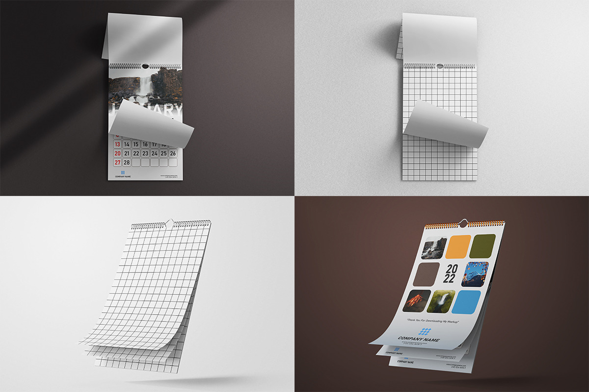 Wall Wire Calendar Vertical 11 x 17 Inches PSD Mockup Bundle Wall Wire Calendar Vertical 11 x 17 Inches PSD Mockup Bundle