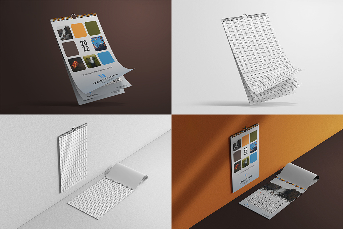 Wall Wire Calendar Vertical 11 x 17 Inches PSD Mockup Bundle Wall Wire Calendar Vertical 11 x 17 Inches PSD Mockup Bundle