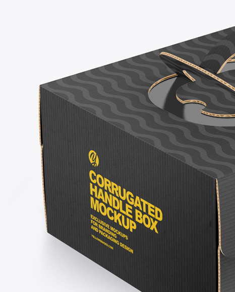 Corrugated Handle Box w/ Window Mockup