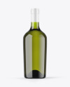 Green Glass White Wine Bottle Mockup