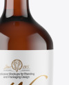 Amber Glass White Wine Bottle Mockup Amber Glass White Wine Bottle Mockup