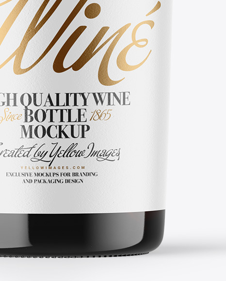 Amber Glass White Wine Bottle Mockup