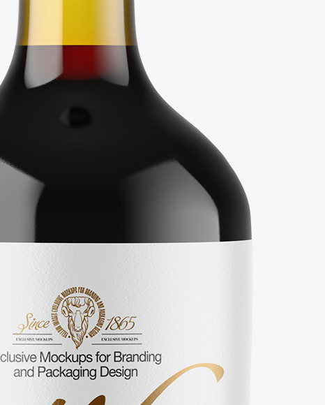 Antique Green Glass Red Wine Bottle Mockup Antique Green Glass Red Wine Bottle Mockup