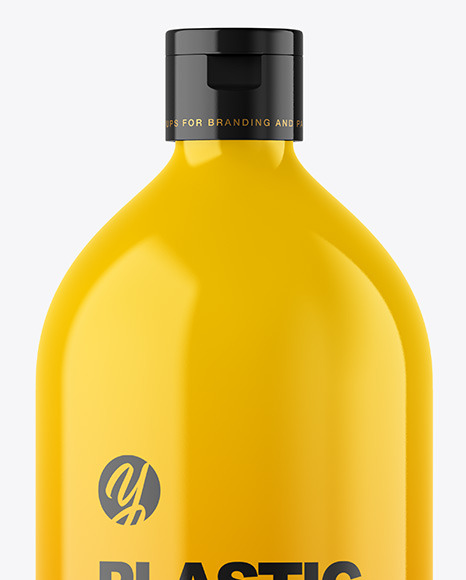 Glossy Plastic Bottle Mockup