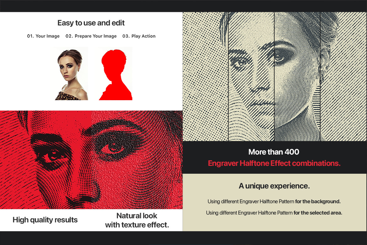 Engrave Halftone Pro Photoshop Action Engrave Halftone Pro Photoshop Action