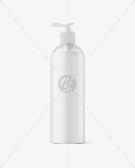 Frosted Liquid Soap Cosmetic Bottle with Pump Mockup