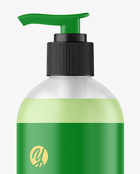 Frosted Liquid Soap Cosmetic Bottle with Pump Mockup