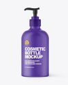 Matte Cosmetic Bottle with Pump Mockup Matte Cosmetic Bottle with Pump Mockup