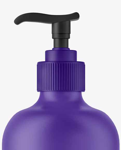 Matte Cosmetic Bottle with Pump Mockup Matte Cosmetic Bottle with Pump Mockup