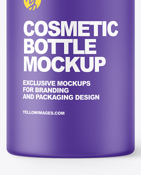 Matte Cosmetic Bottle with Pump Mockup