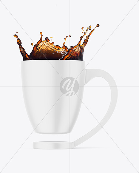 Matte Mug w/ Coffee Splash Mockup