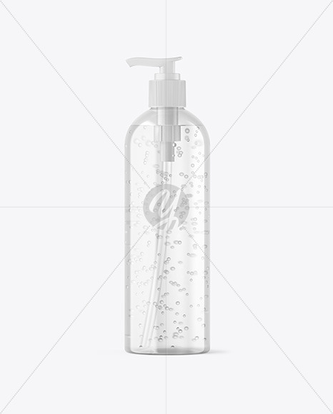 Clear Cosmetic Bottle with Pump Mockup