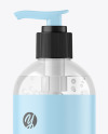 Clear Cosmetic Bottle with Pump Mockup