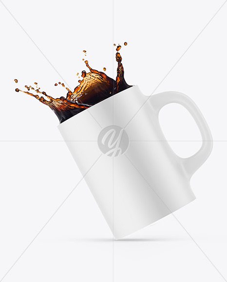 Matte Mug w/ Coffee Splash Mockup