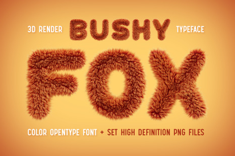 Bushy Fox color font - Text style