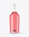 Clear Glass Pink Wine Bottle Mockup