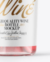 Clear Glass Pink Wine Bottle Mockup