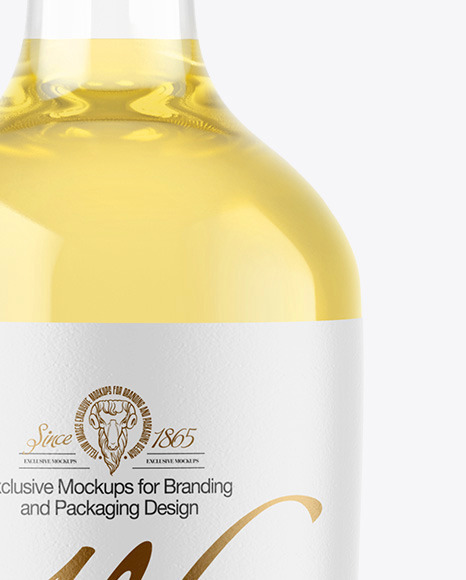 Clear Glass White Wine Bottle Mockup Clear Glass White Wine Bottle Mockup
