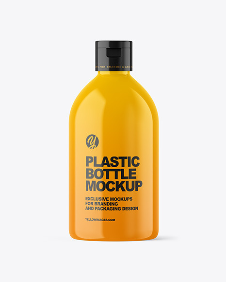 Glossy Plastic Bottle Mockup