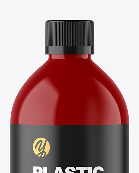 Glossy Plastic Bottle Mockup