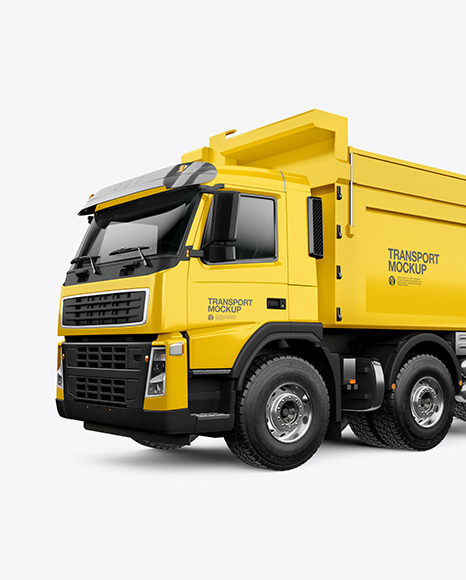 Tipper Truck Mockup - Half Side View