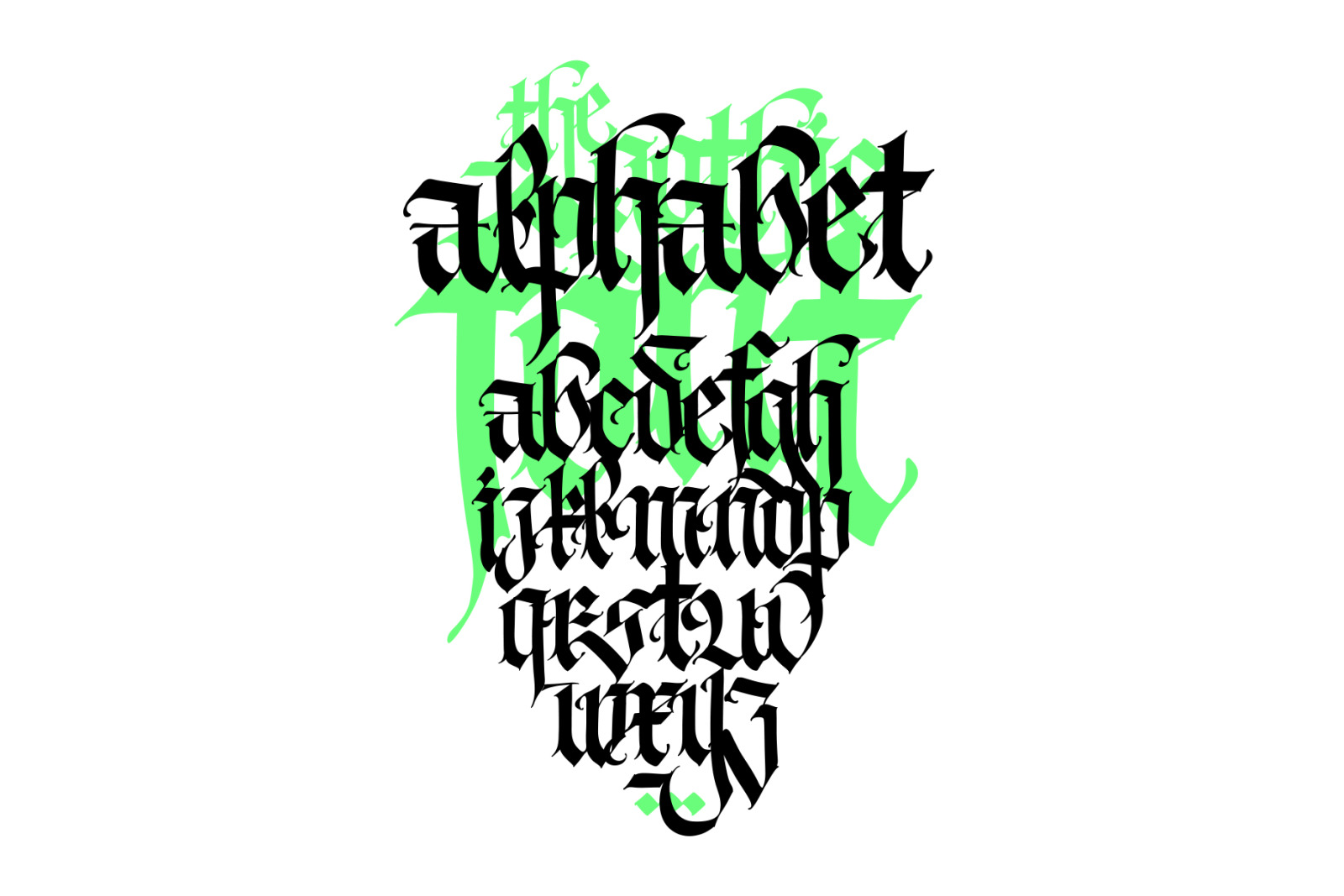 Pseudo-gothic, English letters Pseudo-gothic, English letters