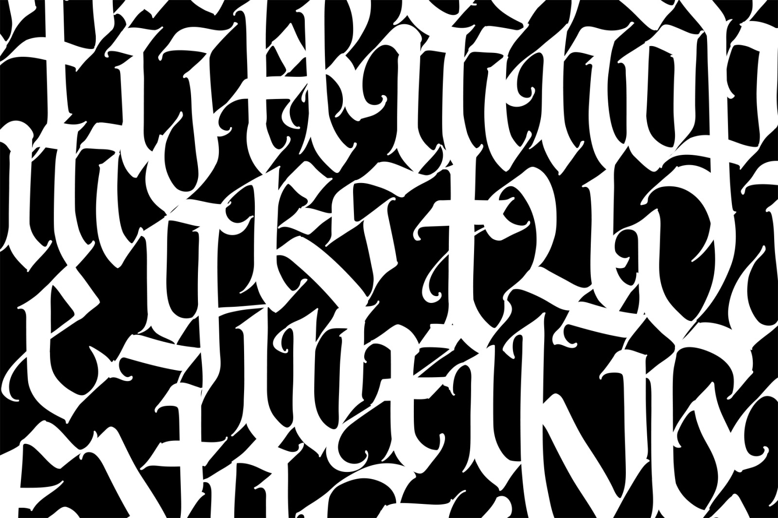 Pseudo-gothic, English letters Pseudo-gothic, English letters