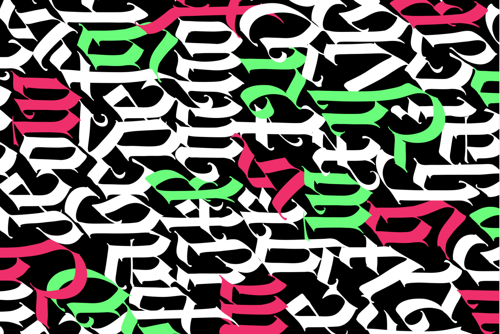 Pseudo-gothic, English letters Pseudo-gothic, English letters