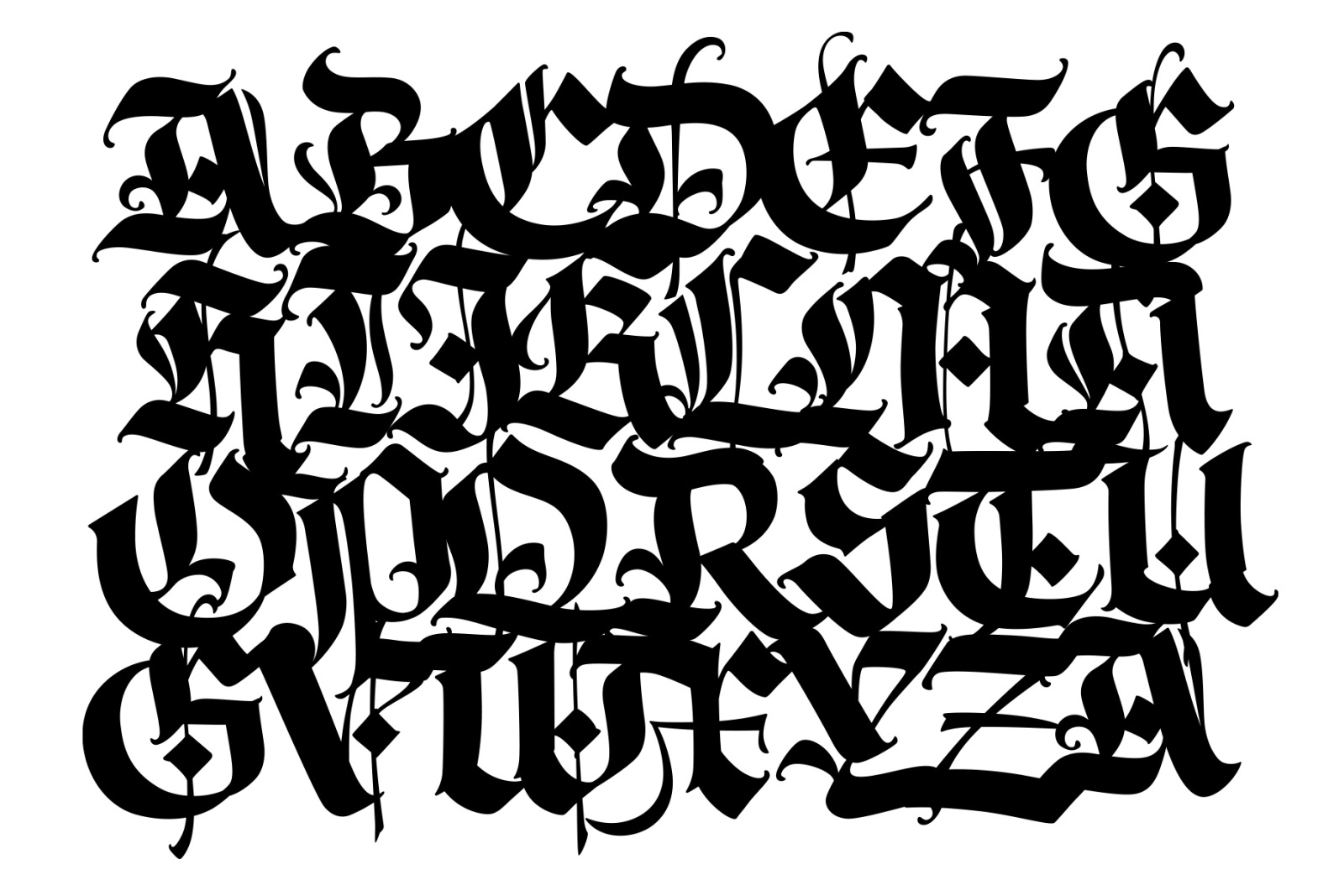 Gothic vector letters Gothic vector letters