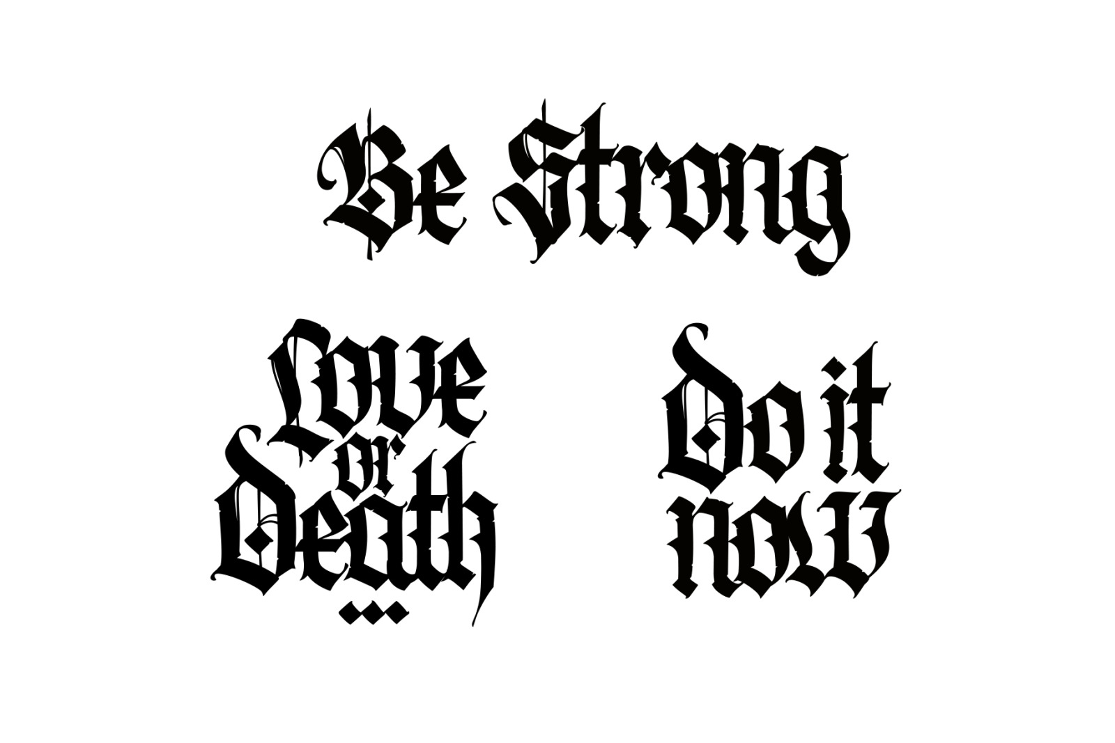 Gothic modern letters. Gothic modern letters.