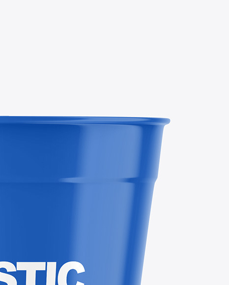 Glossy Coffee Cup with Straw Mockup