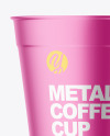 Metallized Coffee Cup with Plastic Straw Mockup