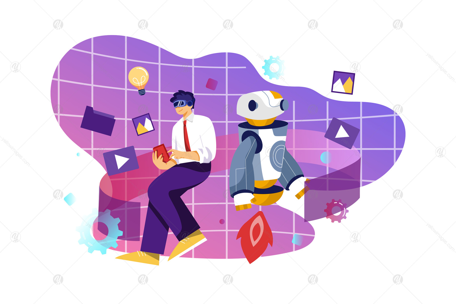 M384_ Metaverse Illustration Pack M384_ Metaverse Illustration Pack