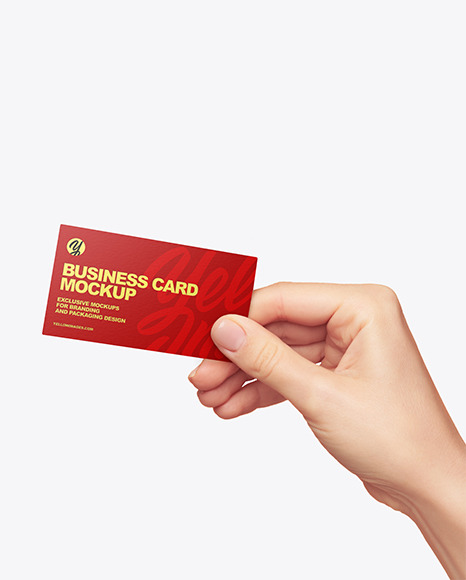 Business Card in a Hand Mockup