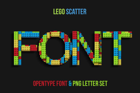 Lego Scatter Font - Fun elements