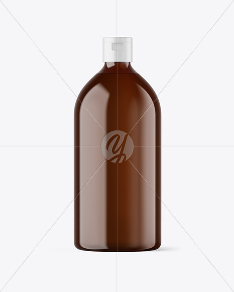 Amber Plastic Bottle Mockup