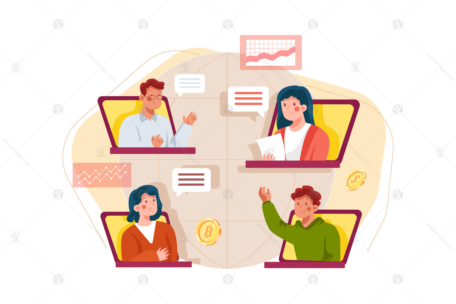 M288_ Blockchain Technology Illustrations M288_ Blockchain Technology Illustrations