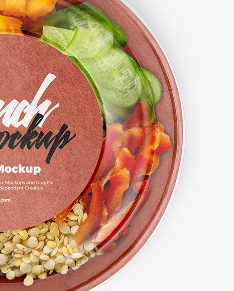 Paper Bowl With Vegan Meal Mockup