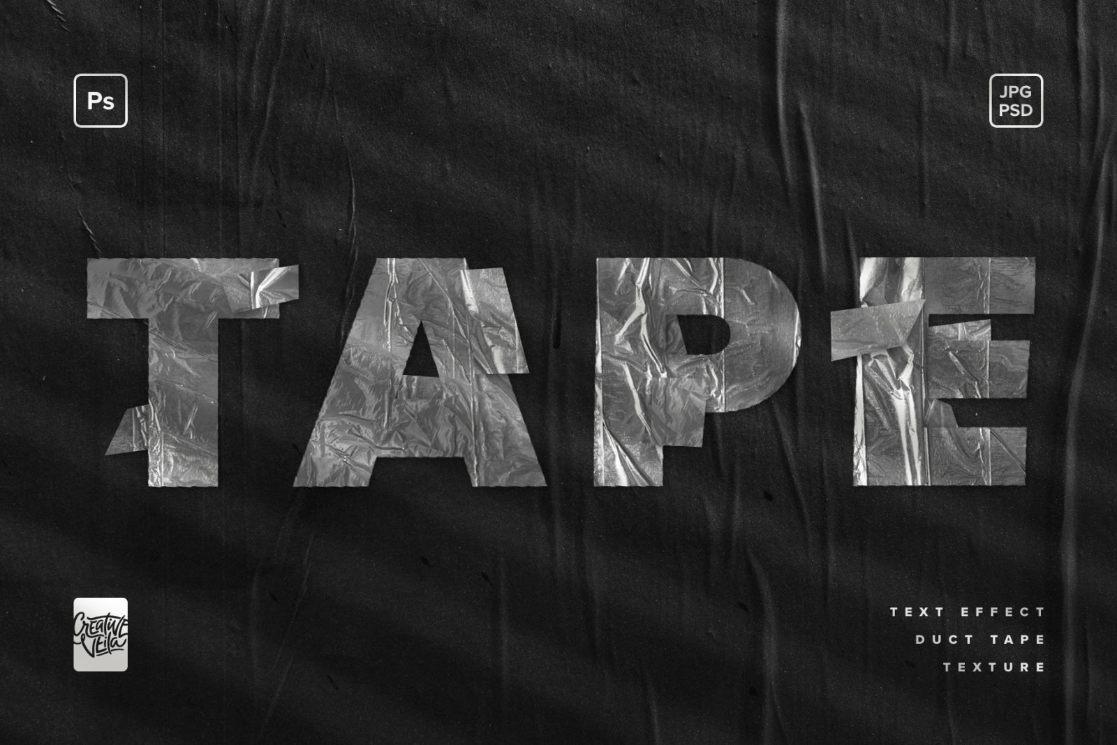 Duct Tape Text Effect Mockup