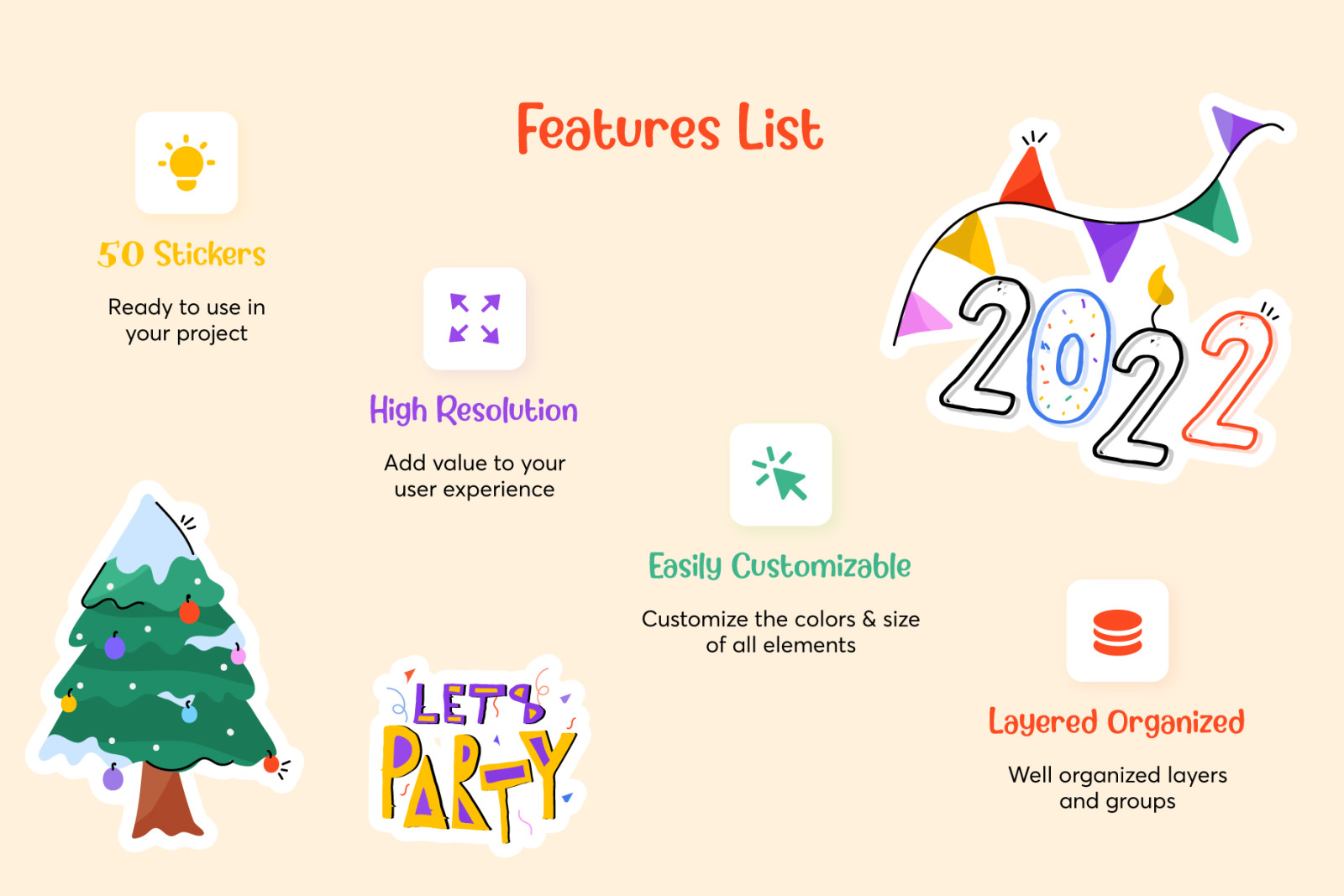 50 New Year 2022 Stickers 50 New Year 2022 Stickers