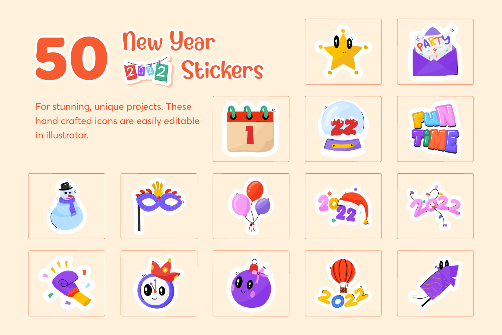 50 New Year 2022 Stickers 50 New Year 2022 Stickers