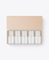 Set of Bottles in Kraft Box Mockup