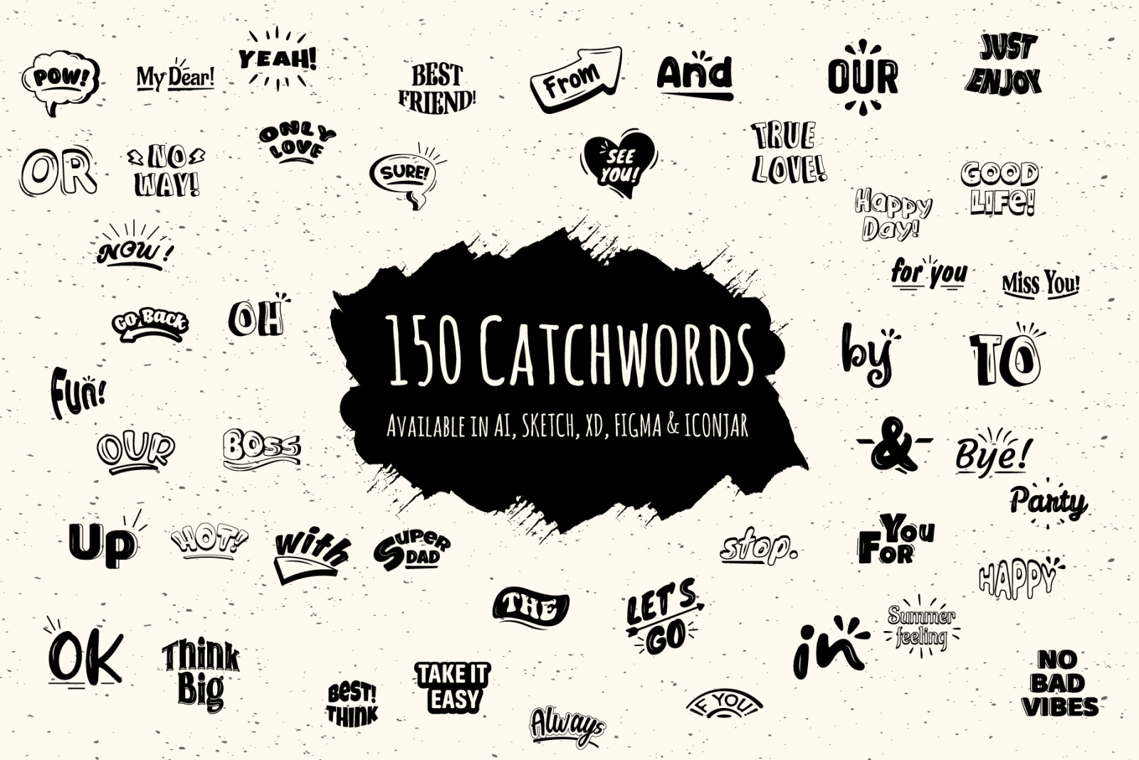 150 Catchwords – Glyph Vectors 150 Catchwords – Glyph Vectors