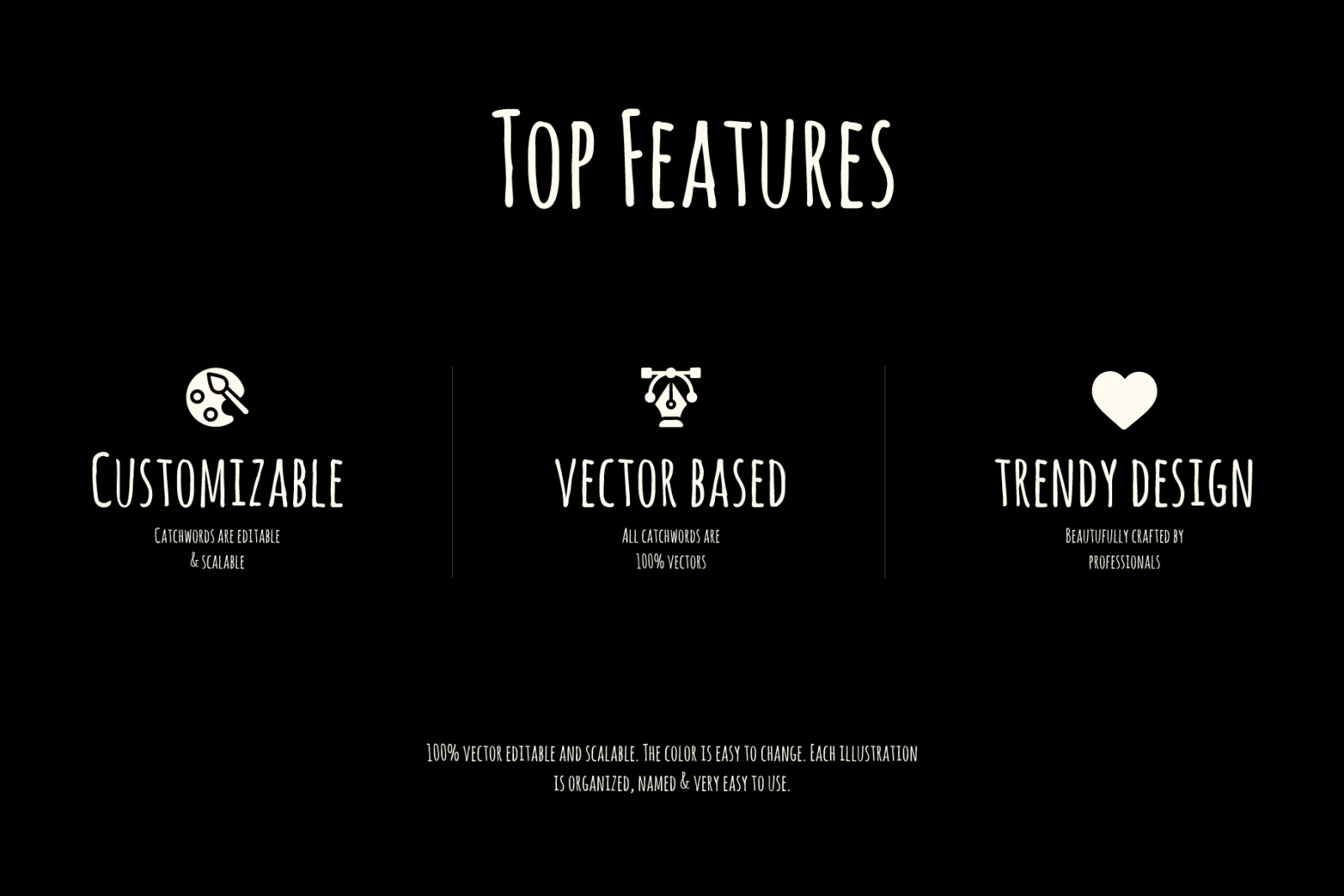 150 Catchwords – Glyph Vectors 150 Catchwords – Glyph Vectors