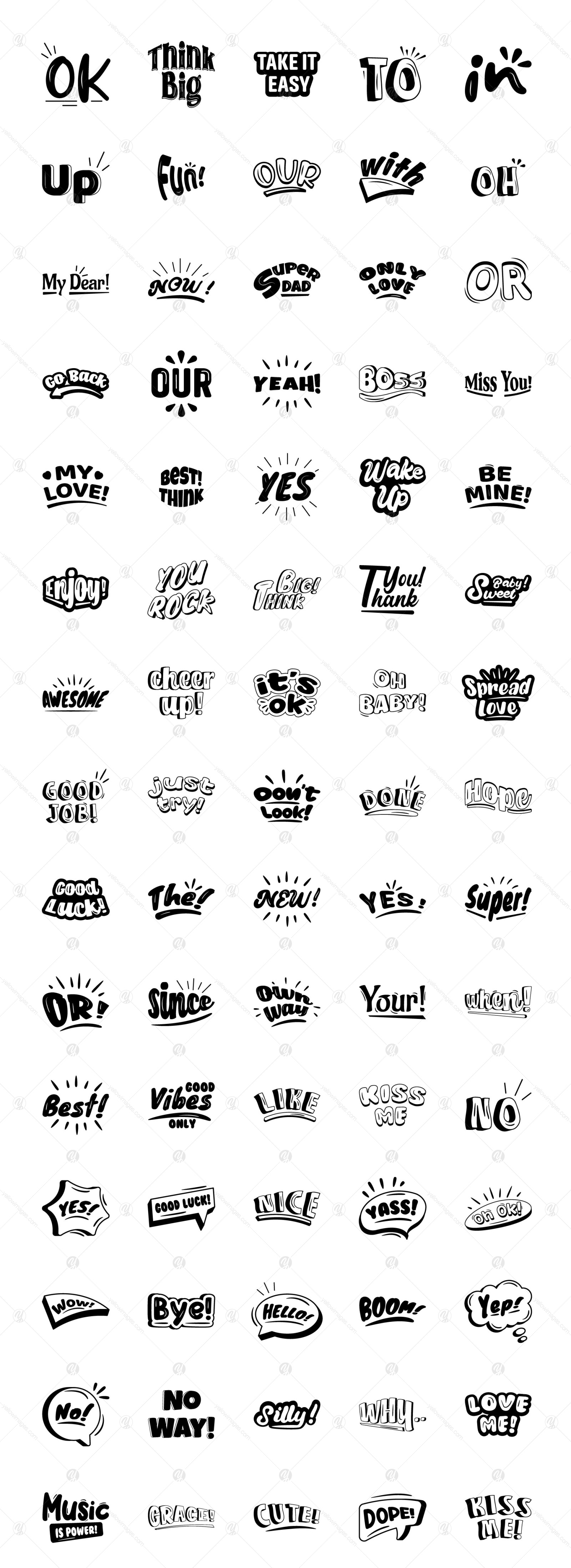 150 Catchwords – Glyph Vectors 150 Catchwords – Glyph Vectors
