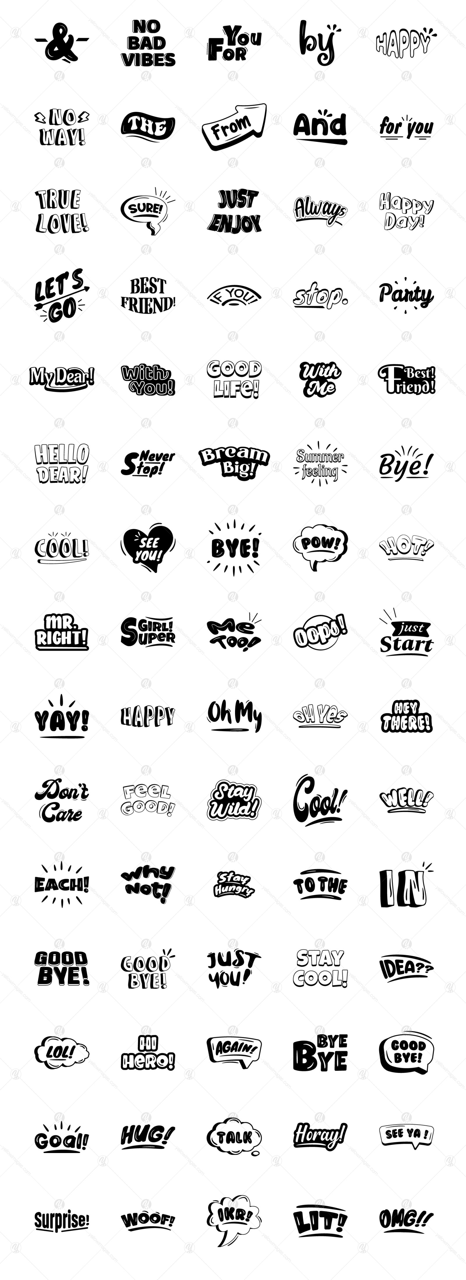 150 Catchwords – Glyph Vectors 150 Catchwords – Glyph Vectors